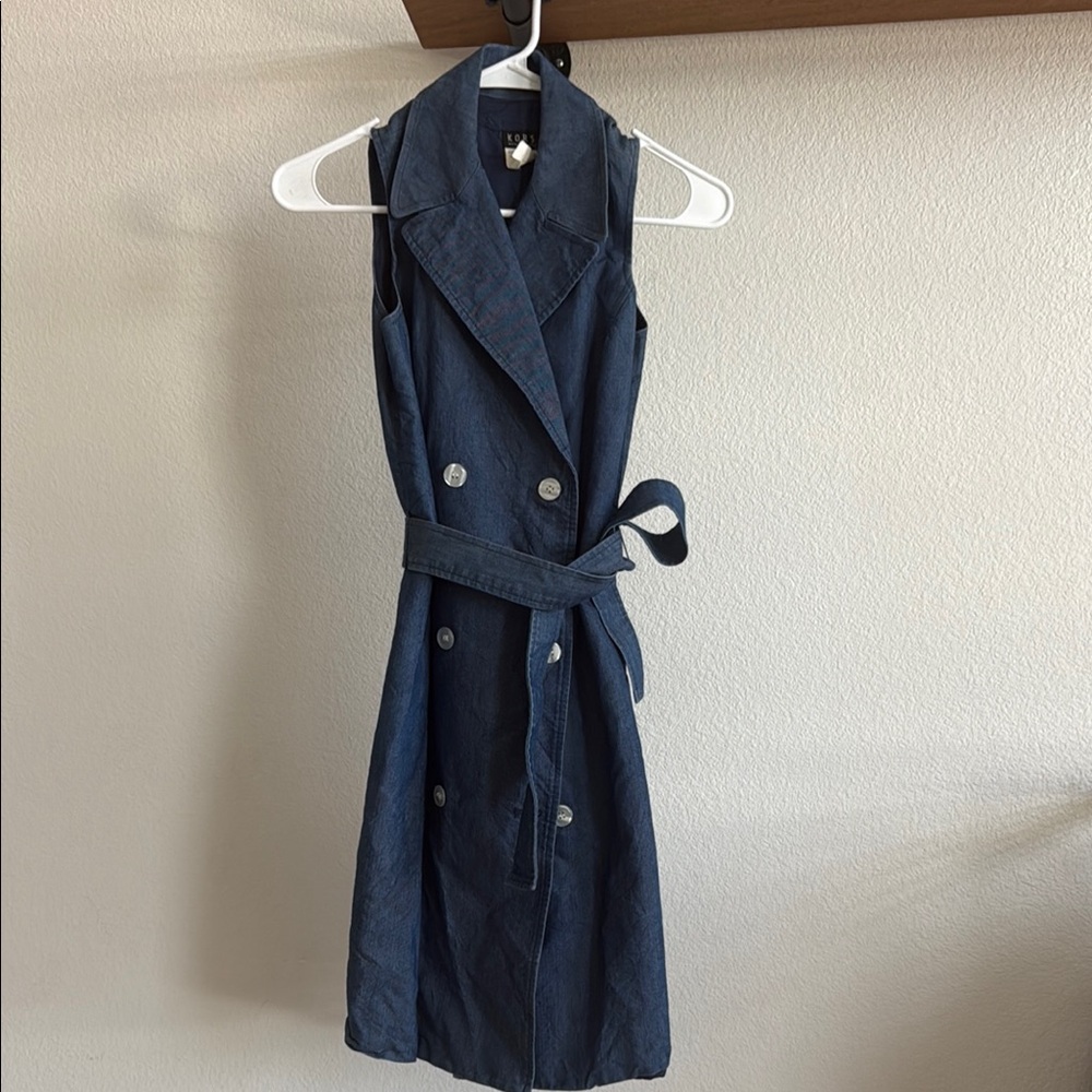 Sleeveless Denim Trench Dress